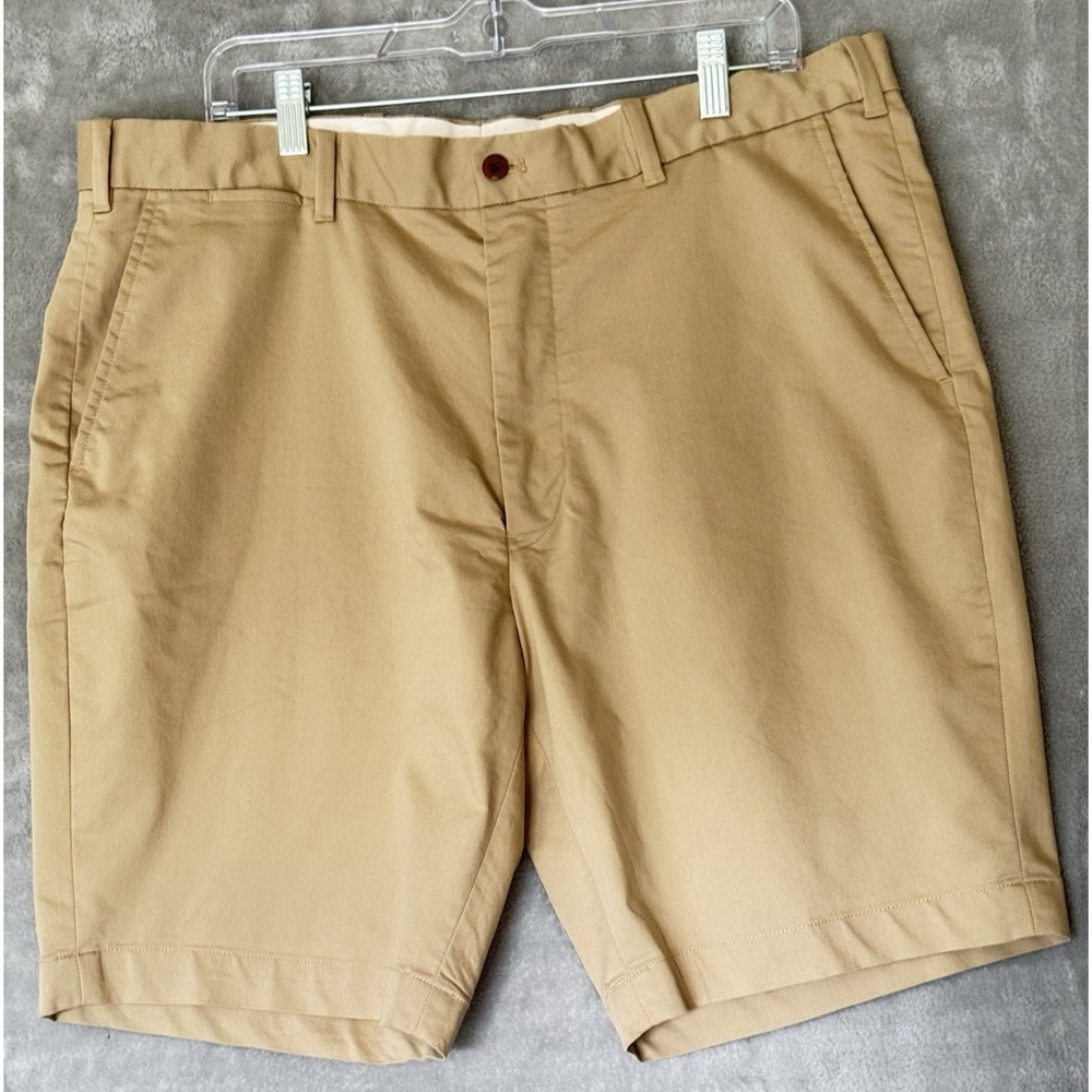 Polo Golf Ralph Lauren Mens Shorts 38 Khaki Stretch Twill Chino Flat Front Crest